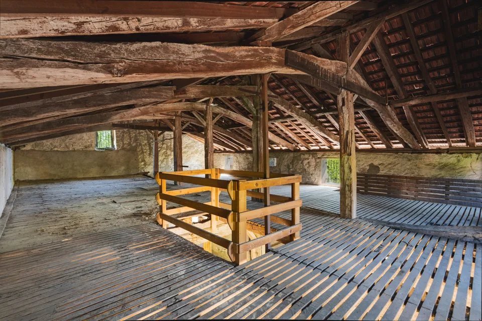 Lot B — charpente traditionnelle sur poteaux bois